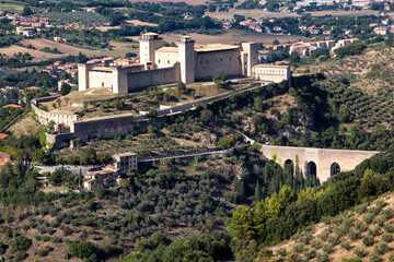 Spoleto, Perugia.Veduta aerea della Rocca Albornoziana
