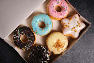 box with a variety of donuts
