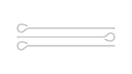 The best Kabob Skewers, outline flat icon. Vector illustration in trendy style. Editable graphic resources for many purposes.