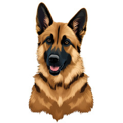 cool dog drawn digital painting watercolor illustration