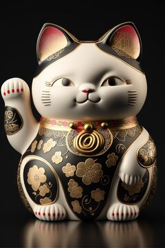 Poup&eacute;e de chat porte-bonheur, 3d, &eacute;v&eacute;nement de vacances, nouvel an chinois