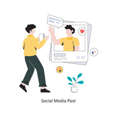 Social Media Post flat style design vector illustration. stock illustration