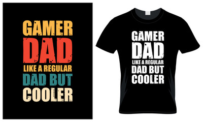 Gamer dad lover father's day vintage t-shirt design