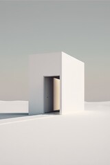 paysage minimaliste avec une maison, vecteur, arrière-plan
