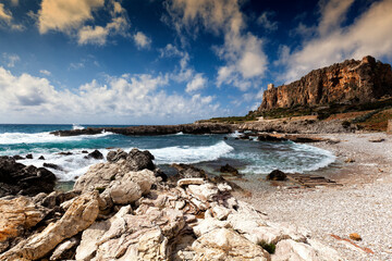 San Vito lo Capo, Trapani. Panorama con spiaggia.