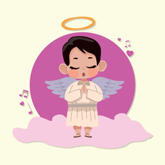 cupid angel praying