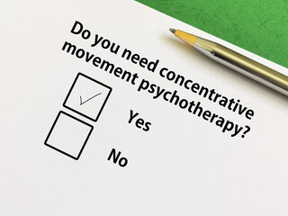 Fototapeta premium Questionnaire about counseling and therapy