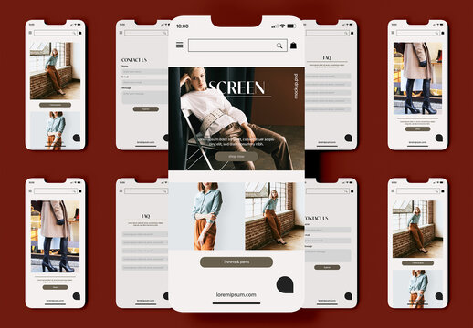 Smartphone with Ui Screens Presentation  Mockup