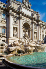 Fototapeta na wymiar Roma. Facciata della Fontana di Trevi