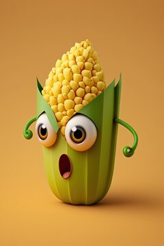 Cute Cartoon Corn Character