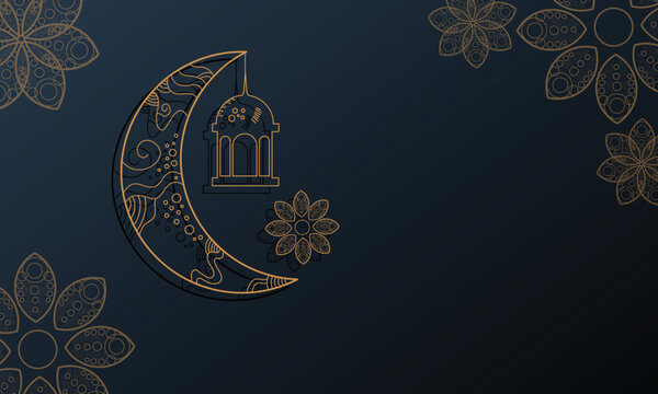 ramadan kareem background banner vector set with luxury ornament ramadan eid mubarak background