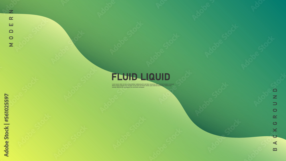 Wall mural modern abstract background wave fluid liquid lines motion and green yellow gradient color