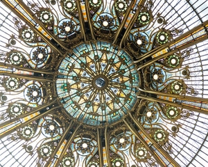 Complicated ornament ceiling with a lot of glass from Paris.