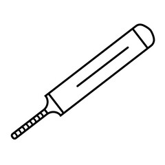 Classic cricket bat element simple line style
