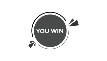  You win button web banner templates. Vector Illustration
