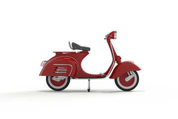 red vintage scooter - 561026199