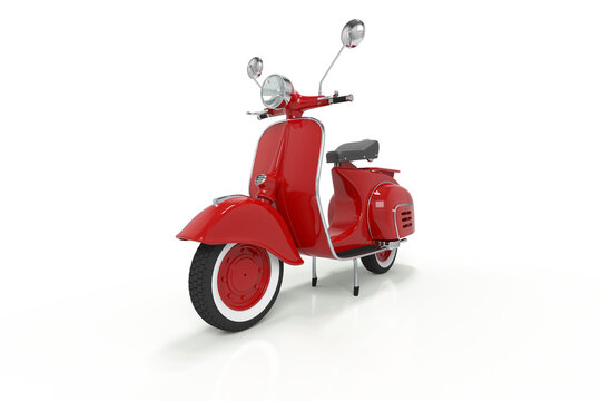 red motor scooter