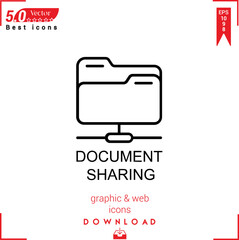 DOCUMENT SHARING vector . Business marketing management, new icons , simple, isolated, application , logo, flat icon for website design or mobile applications, 
UI  UX design Editable stroke. EPS10