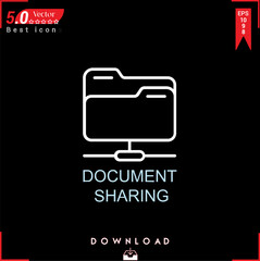 DOCUMENT SHARING vector . Business marketing management, new icons , simple, isolated, application , logo, flat icon for website design or mobile applications, 
UI  UX design Editable stroke. EPS10