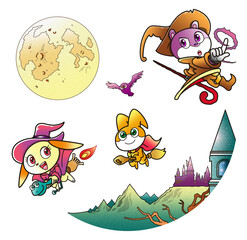 ウサギ,キャラクター ,魔法使い