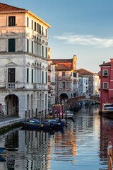 Fototapeta na wymiar Chioggia, Venezia. Palazzi di Canal Vena