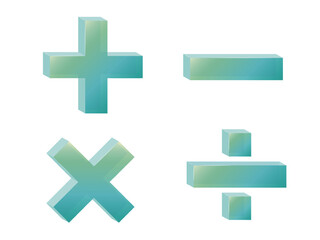 Fototapeta premium transparent_A001 plus minus multiplied divided symbol with transparent and three-dimensional vector illustration graphic EPS 10