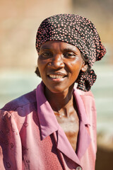 portrait of african woman in the village