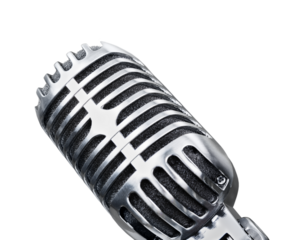 A retro classic silver music microphone