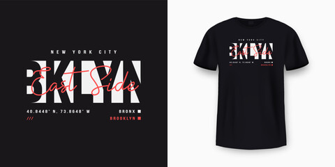 New York City t-shirt design. Minimalist t-shirt print and apparel typography design with stylish text. New York print for t-shirt design. Vector - obrazy, fototapety, plakaty