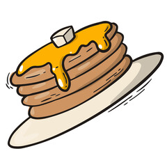 Fast food PNG pancakes element, doodle, clip art for stickers, prints, cards, magnets, sublimation, etc.