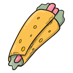 Fast food PNG element, doodle, clip art for stickers, prints, cards, magnets, sublimation, etc.