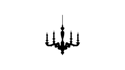 Fototapeta na wymiar old chandelier silhouette