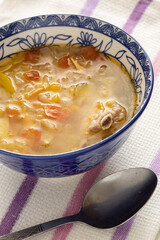 A plate of borscht soup