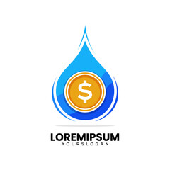 water and money logo design vector