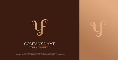 Initial YF Logo Design Vector 