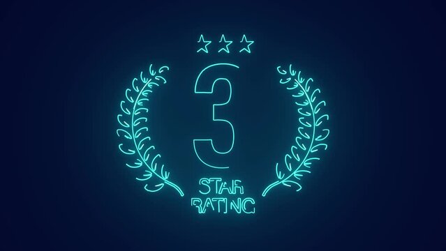 three stars customer product rating excellent review award neon animation