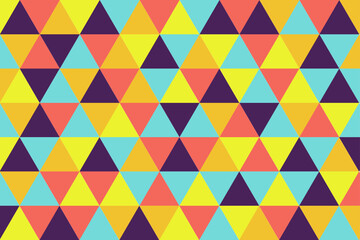 Abstract colorful geometric poster, multicolored triangles