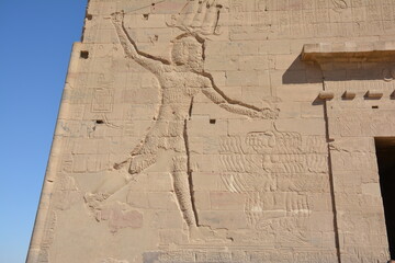 Fototapeta na wymiar This is Philae temple that is located in Philae island in Aswan city, Egypt