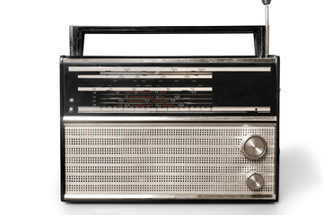 Black old retro worn radio