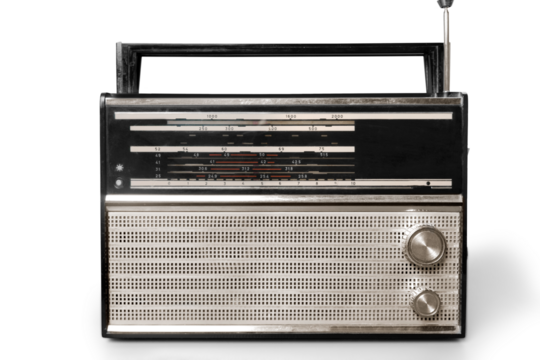 Black old retro worn radio