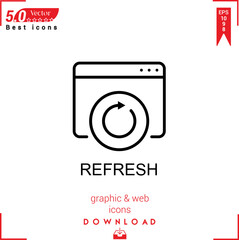 REFRESH icon vector . Business marketing management, REFRESH icons , simple, isolated, application , logo, flat icon for website design or mobile applications, 
UI  UX design Editable stroke. EPS10