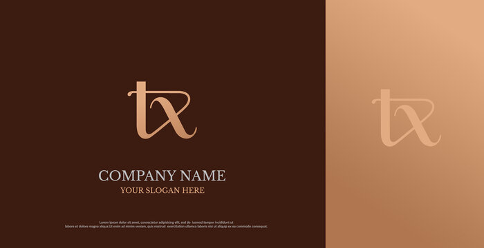 Initial TX Logo Design Vector 