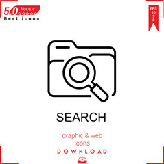 SEARCH icon vector . Business marketing management, SEARCH icons , simple, isolated, application , logo, flat icon for website design or mobile applications, 
UI  UX design Editable stroke. EPS10