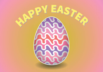 Happy Easter background with decorative Easter egg. Vector colorful ornamental egg on a isolated backdrop. Vector illustration