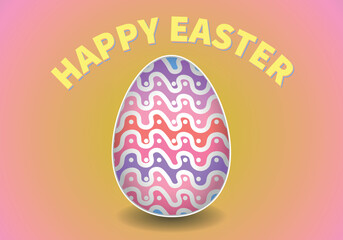 Happy Easter background with decorative Easter egg. Vector colorful ornamental egg on a isolated backdrop. Vector illustration