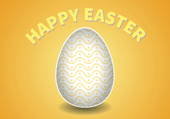 Happy Easter background with decorative Easter egg. Vector colorful ornamental egg on a isolated backdrop. Vector illustration