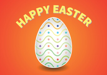 Happy Easter background with decorative Easter egg. Vector colorful ornamental egg on a isolated backdrop. Vector illustration