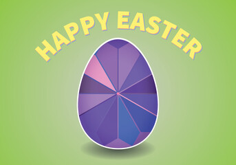 Happy Easter background with decorative Easter egg. Vector colorful ornamental egg on a isolated backdrop. Vector illustration