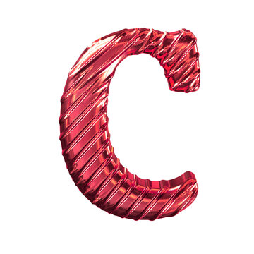 Ribbed Red Letter C