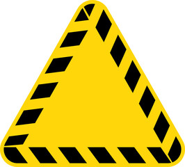 Blank warning sign. Triangular warning sign with safety stripes on edges. road sign